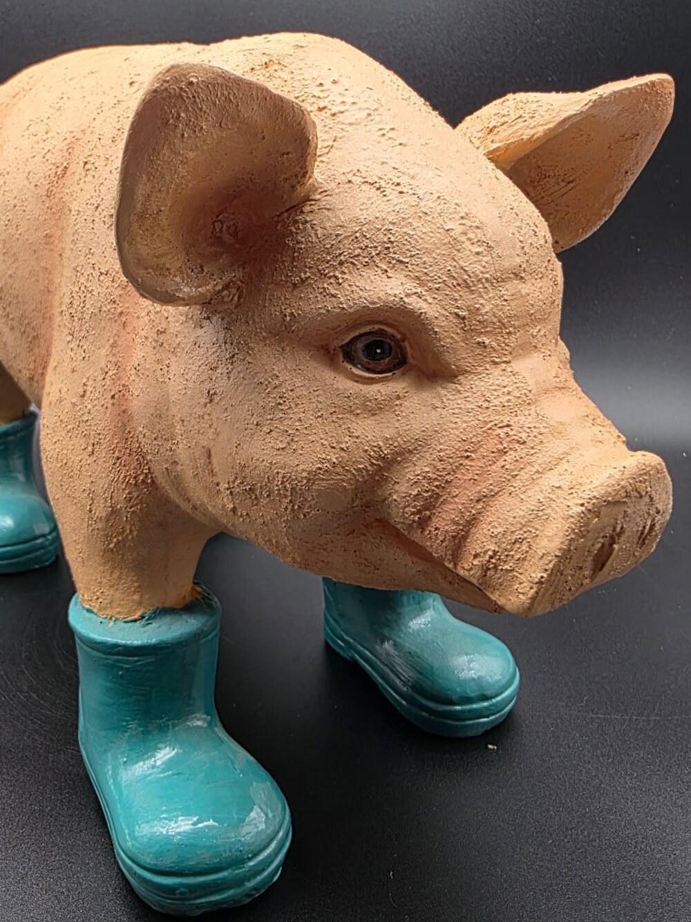 Pig in Rain Boots Resin indoor or Outdoor Garden Statue Yard room Decor red shed